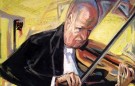 Paul Hindemith with viola II, 1950 's, Oil on Canvas