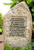 Gedenkstein für Camillo Schumann in Königstein, 1972 errichtet
