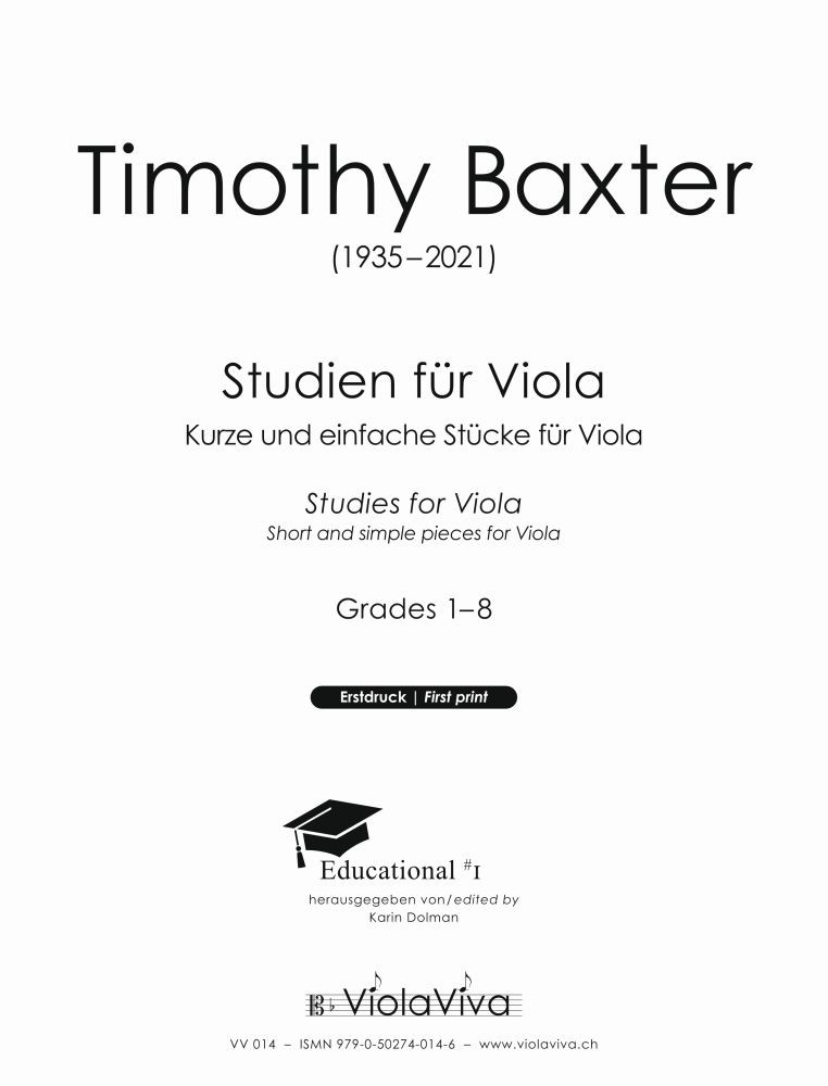 Studien für Viola Grades 1-8, für Bratsche