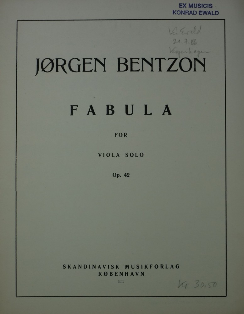 Fabula, op. 42, for Viola