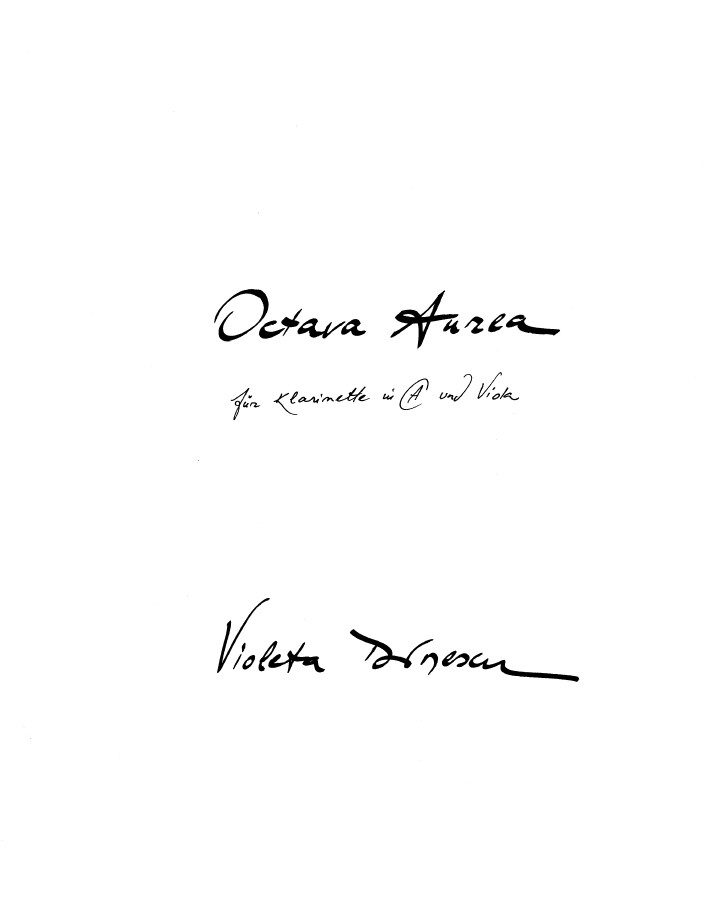 Octava Aurea, für Klarinette in A und Bratsche