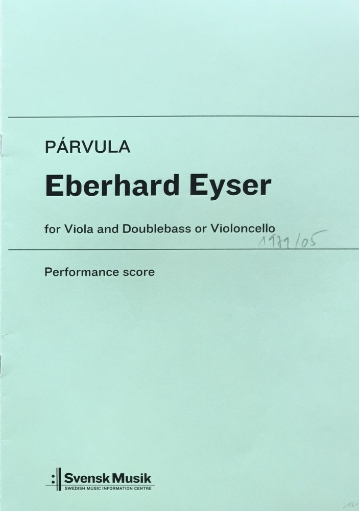 Párvula, for Viola and Double bass (Violoncello)