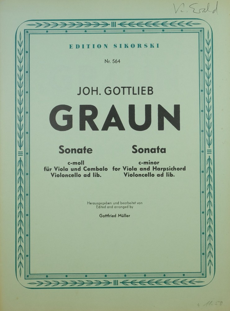 Sonate c-moll, für Bratsche und Cembalo