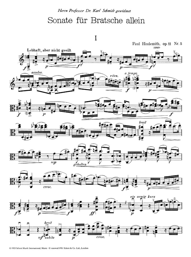 1. Sonate, op. 11, Nr. 5, für Bratsche