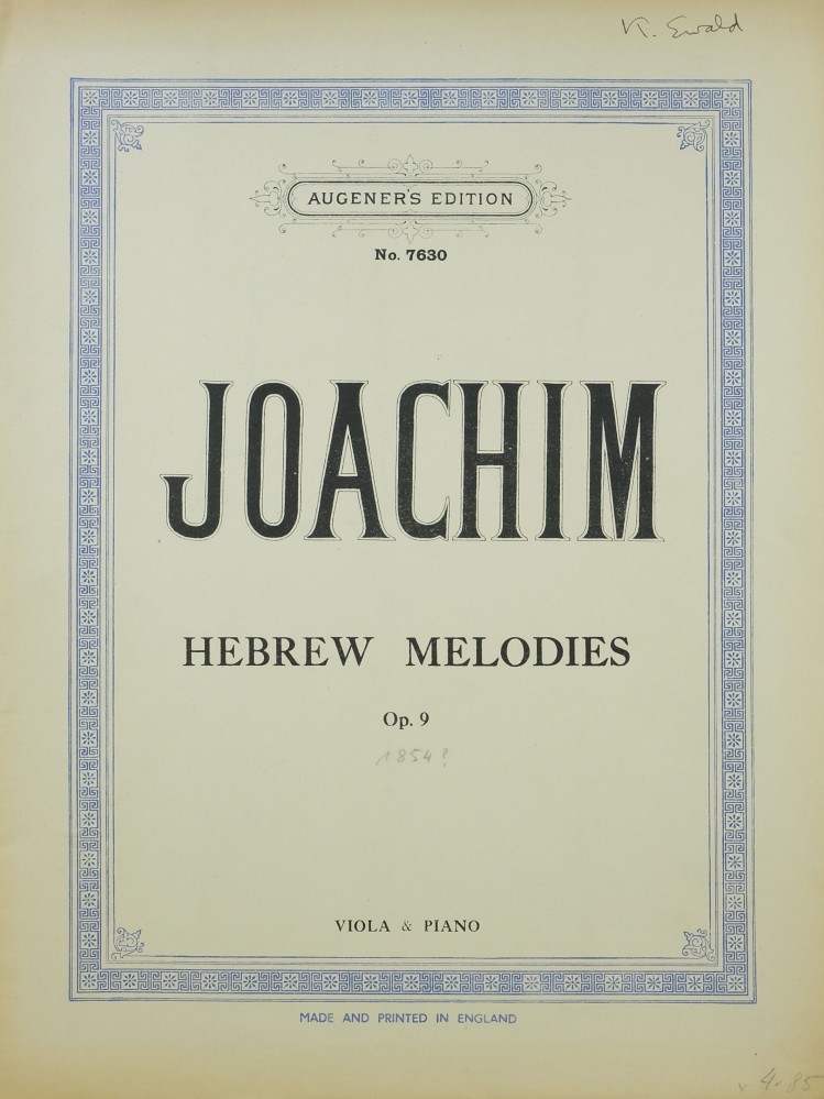 Hebräische Melodien, op. 9, für Bratsche und Klavier