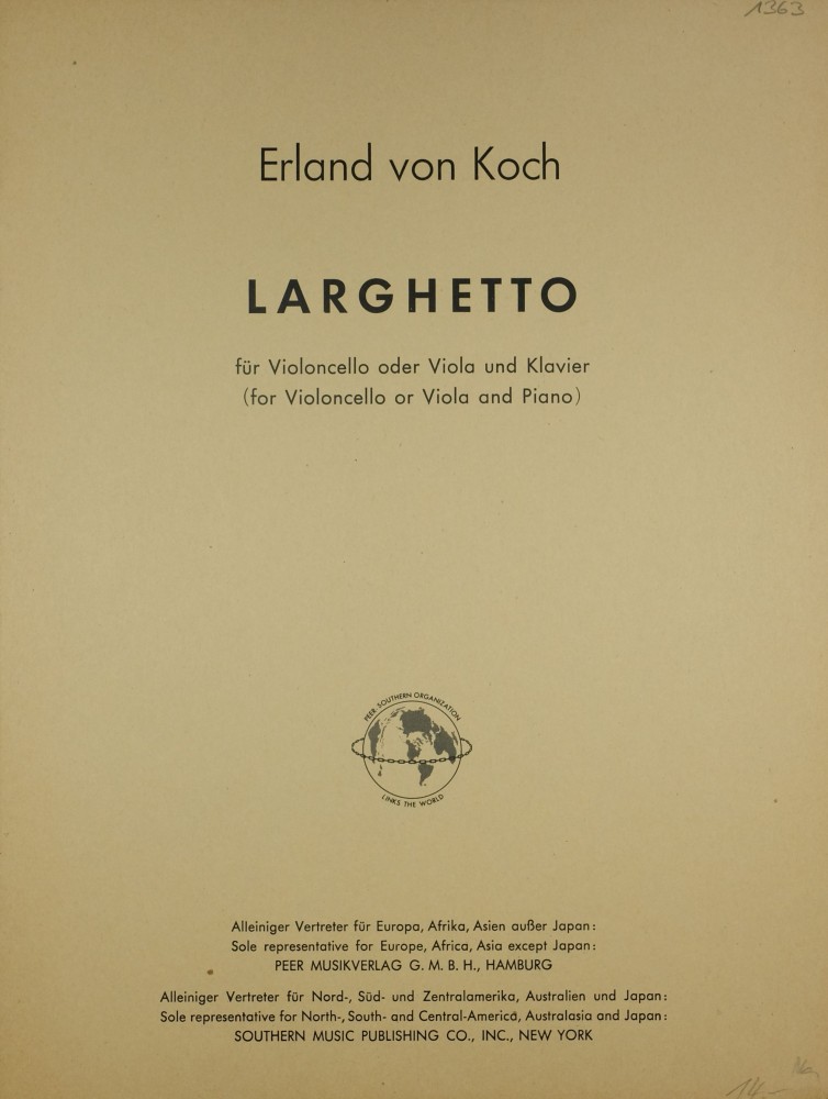 Larghetto, für Violoncello (Bratsche) und Klavier, für Bratsche und Orchester