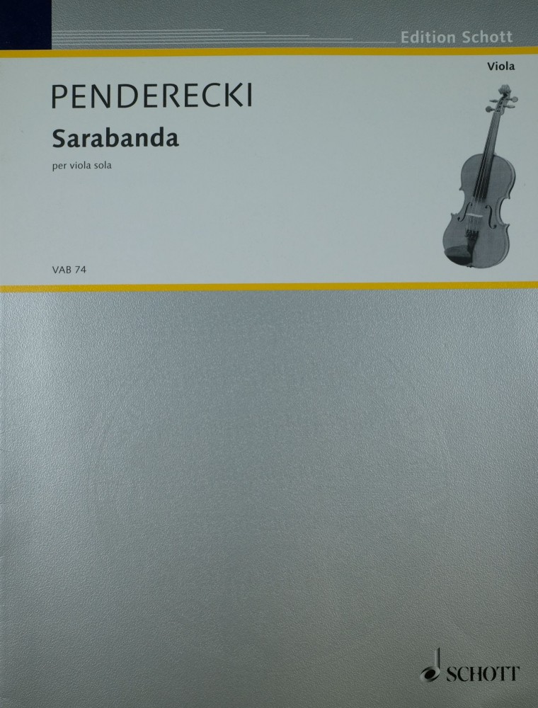 Sarabanda, for Violoncello, arranged for Viola