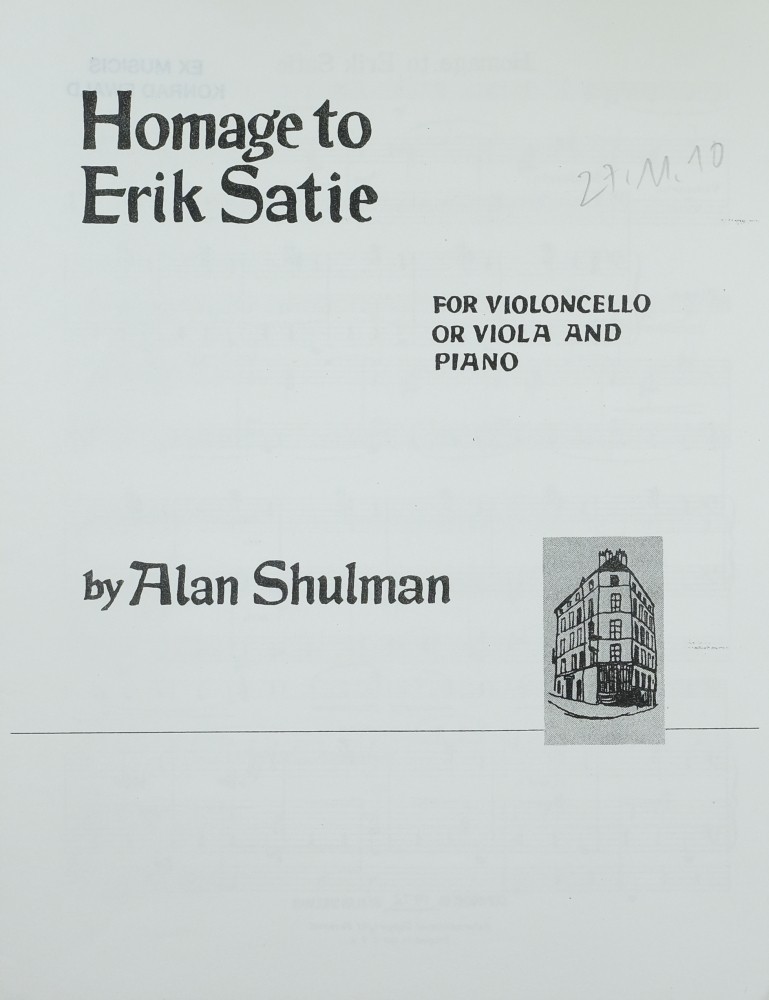 Homage to Erik Satie, für Bratsche und Klavier